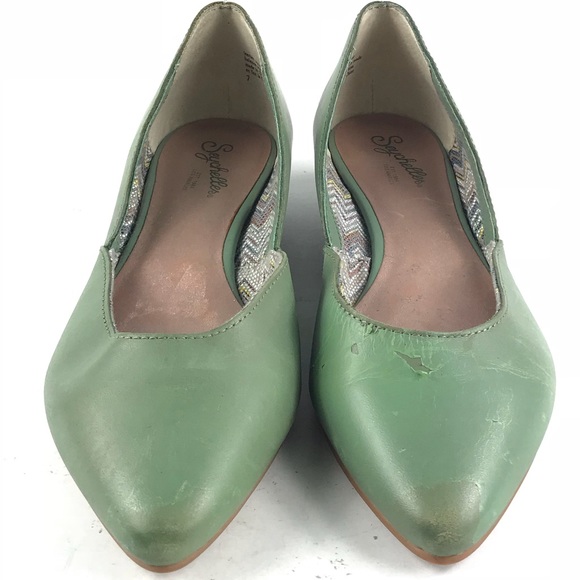 green shoes womens flats